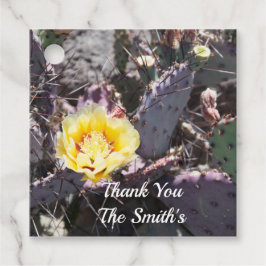 Étiquettes Cadeau Fleur de cactus jaune au printemps