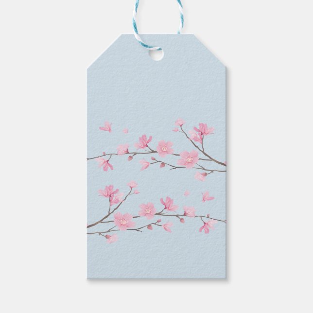 Étiquettes-cadeau Fleur de cerisier - Transparent-Arrière - plan (Devant)