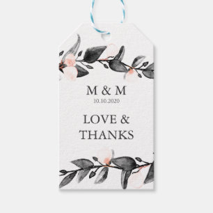 Étiquettes-cadeau Fleur de lune Mariage Monogram Merci Favoriser