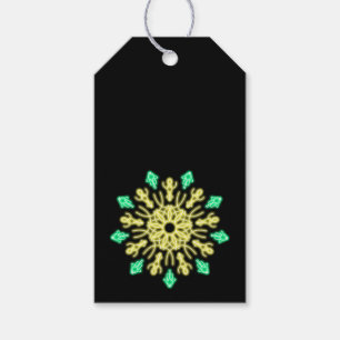 Étiquettes-cadeau Fleur de néon jaune et vert