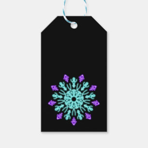 Étiquettes-cadeau Fleur de néon turquien et violet