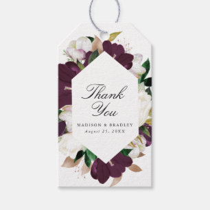 Étiquettes-cadeau Fleur de Prunier Foncé Cadeau de Mariage Personn