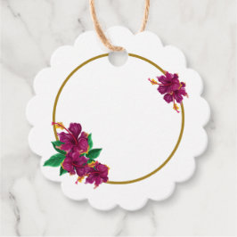 Étiquettes Cadeau fleur d'hibiscus romantique marque de faveur botan