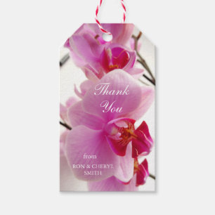 Étiquettes-cadeau Fleur d'orchidée rose