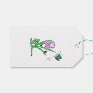 Étiquettes-cadeau Fleur Iris Violet