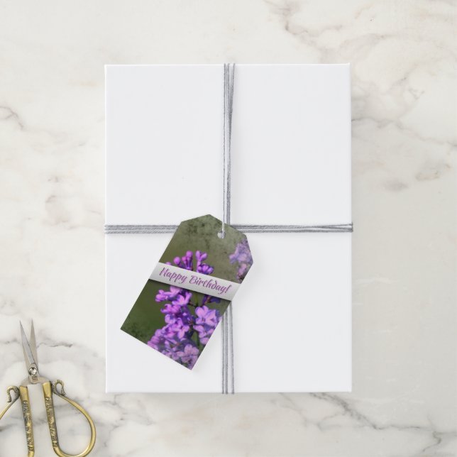 Étiquettes-cadeau Fleur Lilac Lovely (Avec de la ficelle)