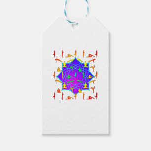 Étiquettes-cadeau Fleur Lotus Avec Poireaux De Yoga