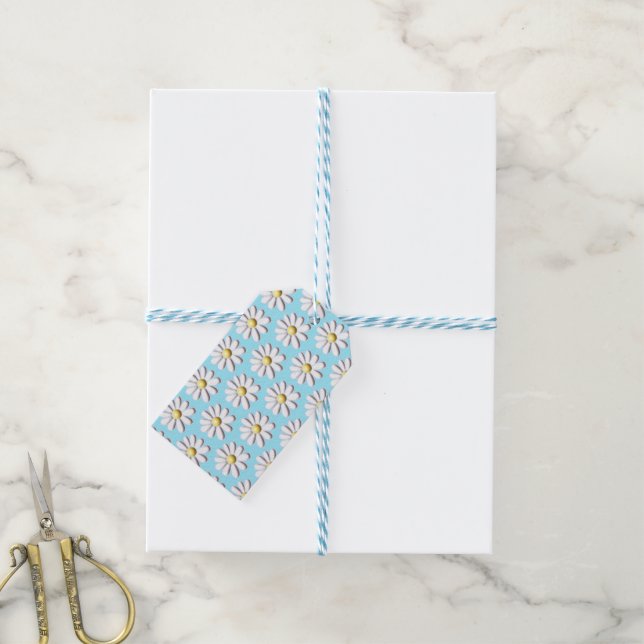 Étiquettes-cadeau Fleur marguerite 3D (With Twine)