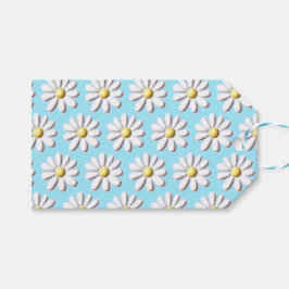 Étiquettes-cadeau Fleur marguerite 3D