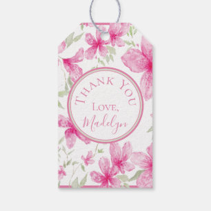 Étiquettes-cadeau Fleur rose   Azalée aquarelle   Remise des diplôme
