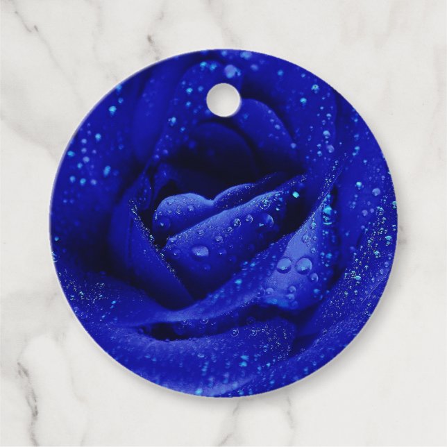 Étiquettes Cadeau Fleur rose bleue (Devant)