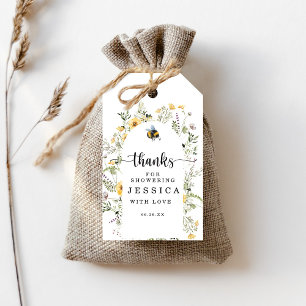 Étiquettes-cadeau Fleur sauvage Bee Rustic Fête des mariées Favorise