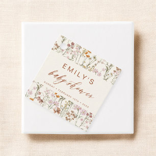 Étiquettes Cadeau Fleur sauvage Boho Baby shower Aquarelle En Fleur