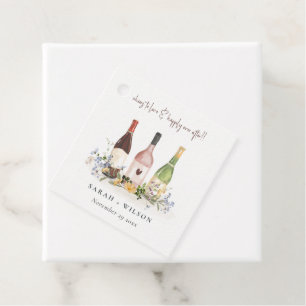 Étiquettes Cadeau Fleur sauvage Cheers to Love Wine Bottts Mariage