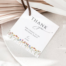 Fleur sauvage coloré Anniversaire Carré Merci