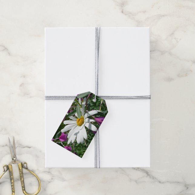 Étiquettes-cadeau Fleur sauvage Daisy et Fireweed (Avec de la ficelle)