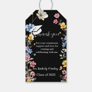 Étiquettes-cadeau Fleur sauvage de jardin merci Graduation party cad