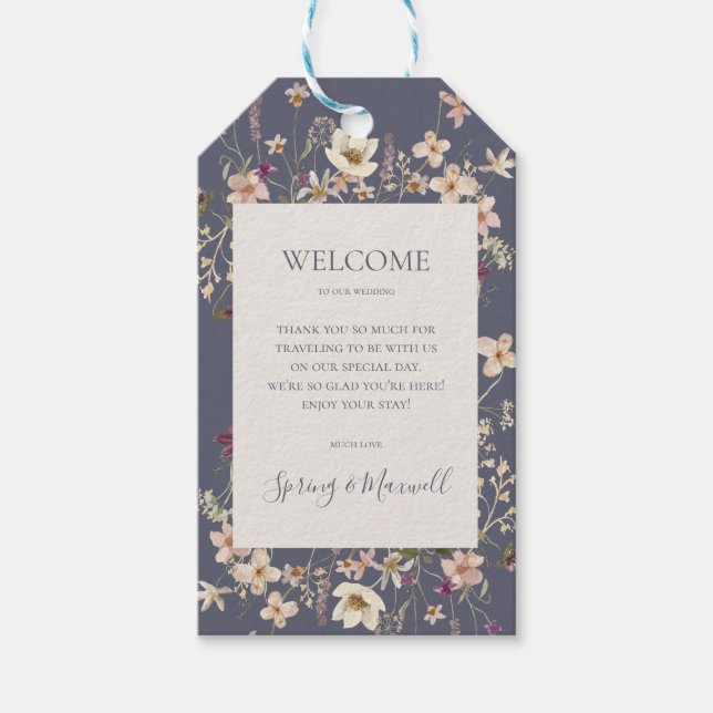 Étiquettes-cadeau Fleur sauvage de printemps | Accueil de Dusty Purp (Devant)