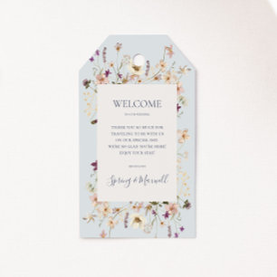 Étiquettes-cadeau Fleur sauvage de printemps   Accueil Mariage bleu 