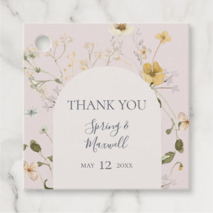 Étiquettes Cadeau Fleur sauvage de printemps Balises Favoris Merci