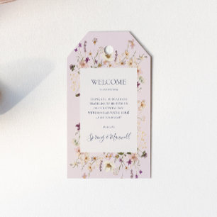 Étiquettes-cadeau Fleur sauvage de printemps   Bienvenue du Mariage 