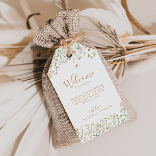 Étiquettes-cadeau Fleur sauvage du jardin d'automne Bienvenue Mariag