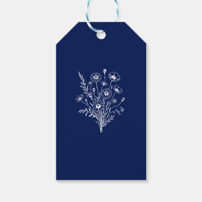 Étiquettes-cadeau Fleur sauvage Elegance-Mariage (Devant)