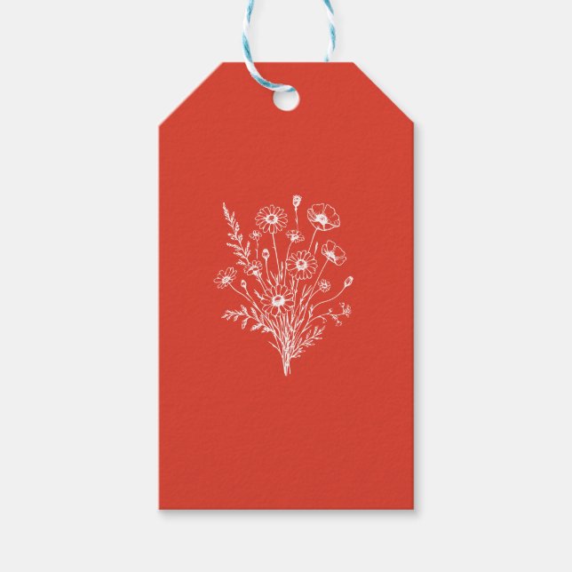 Étiquettes-cadeau Fleur sauvage Elegance-Mariage (Devant)