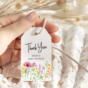 Étiquettes-cadeau Fleur sauvage Meadow Merci personnalisé