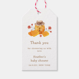 Étiquettes-cadeau Fleur sauvage Merci d'abeille Baby shower