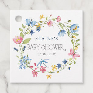 Étiquettes Cadeau Fleur sauvage Printemps fleurit Baby shower Floral