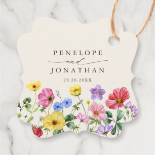 Étiquettes Cadeau Fleur sauvage Rustic Chic Floral Mariage campagnar