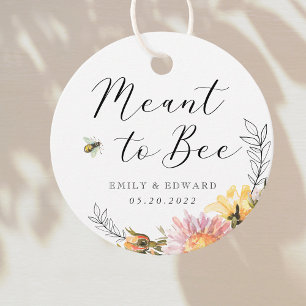 Étiquettes Cadeau Fleur Sauvage Rustique Faite pour l'Abeille Mariag