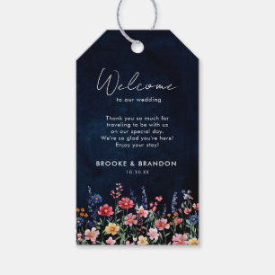 Étiquettes-cadeau Fleur sauvage Rustique Pays Boho Floral Marine Mar