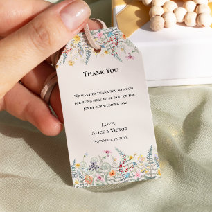 Étiquettes-cadeau Fleur sauvage simple Fern Beige Mariage Merci