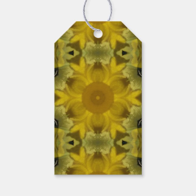Étiquettes-cadeau Fleur soleil éclate dorée (Devant)
