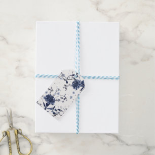 Étiquettes-cadeau Fleurs bleues