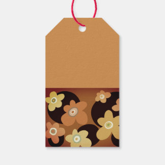 Étiquettes-cadeau Fleurs brunes et ocres