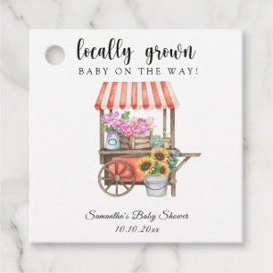 Étiquettes Cadeau Fleurs cultivées localement Baby shower du marché