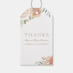 Étiquettes-cadeau Fleurs d'aquarelle de crème d'ivoire Elégant Boho