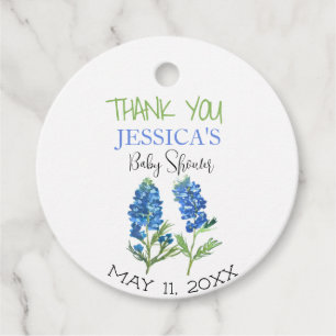 Étiquettes Cadeau Fleurs de Bluebonnets Texas Baby Shower Fille