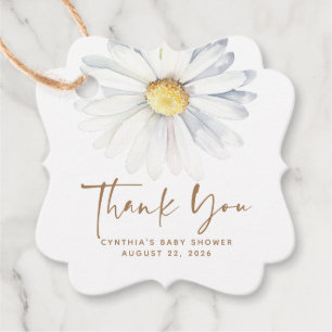Étiquettes Cadeau Fleurs de marguerite blanche Cute Élégant Bohème M