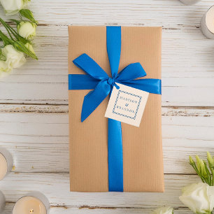 Étiquettes Cadeau Fleurs de mariage du milieu du siècle   Crème
