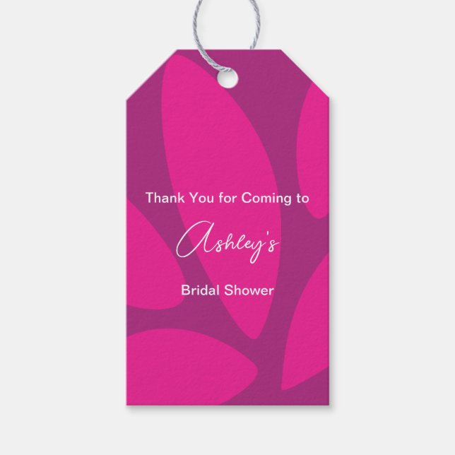 Étiquettes-cadeau Fleurs de Mod Flower Pétales Botanique Fuchsia Bab (Devant)