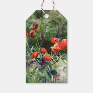 Étiquettes-cadeau Fleurs de pavot rouge (par Mildred Anne Butler)