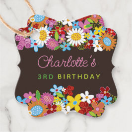 Étiquettes Cadeau Fleurs de printemps Whimsical Jardin Fête d'annive