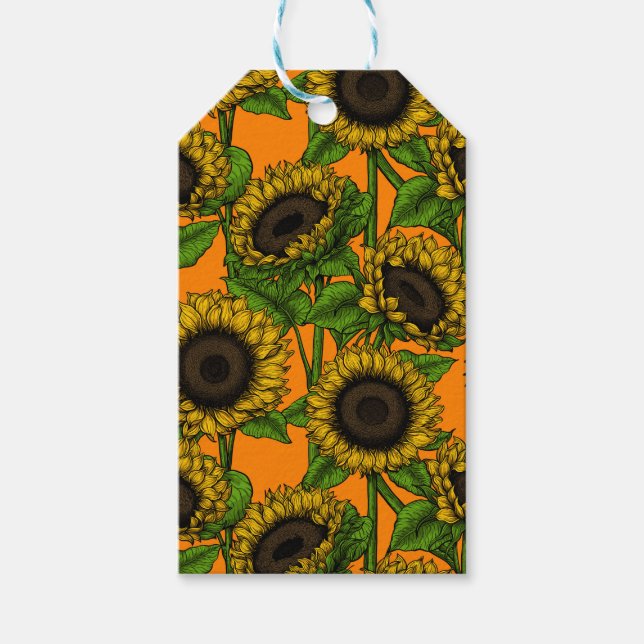 Étiquettes-cadeau Fleurs de soleil (Devant)
