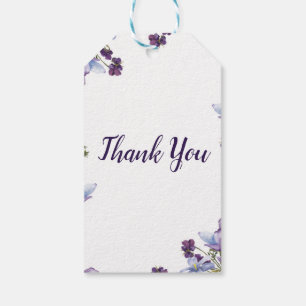 Étiquettes-cadeau Fleurs délicates de printemps Favori floral violet