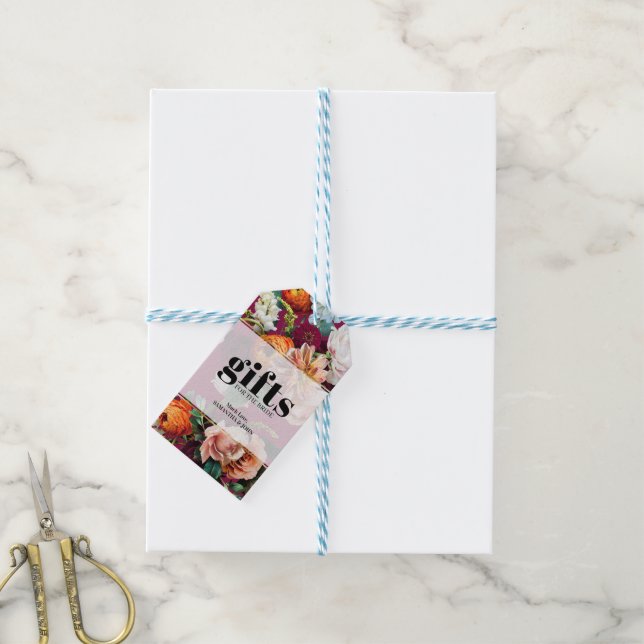 Étiquettes-cadeau Fleurs d'été colorées (Avec de laficelle)