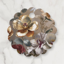 Étiquettes Cadeau Fleurs dorées